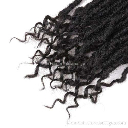 Synthetic 20Inch Goddess Faux Locs With Curly Ends Crochet Braids Natural Synthetic Hair Extension Soul Goddess